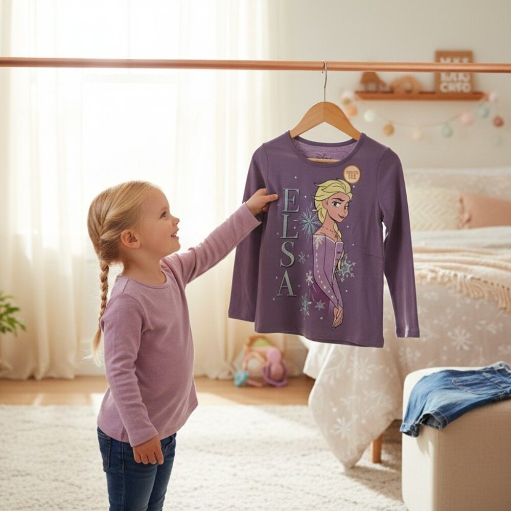 Frozen 2 Elsa Long Sleeve Shirt Bundle – non-toxic Nail Polish & 96 Tattoos- NEW